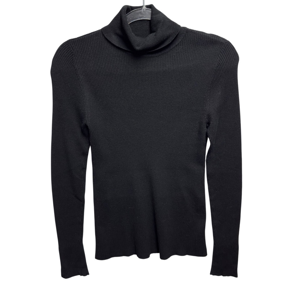 Rayon Silky Rib Knit Turtleneck Sweater Pullover